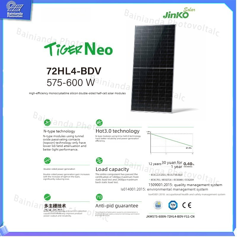 Jinko Solar Panel N-Type - Panel Solar Jinko de Alta Potencia