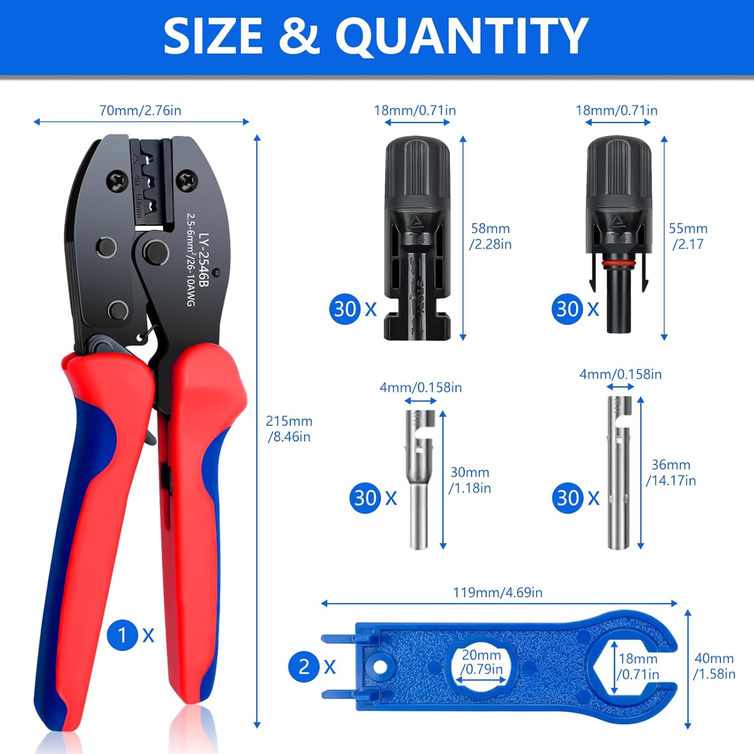 Renewable Energy Solar - Kit de conector de Panel Solar,
