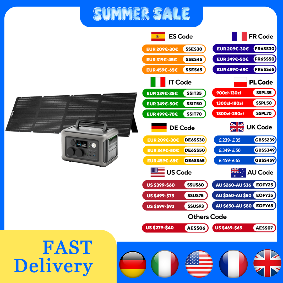 Flexible Solar Panel - ALLPOWERS R600 Central eléctrica 299Wh 600W